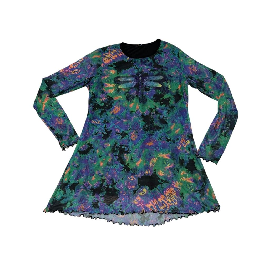 dELiA*s Dolls Kill Dragonfly Mesh Mini Dress Size L/XL